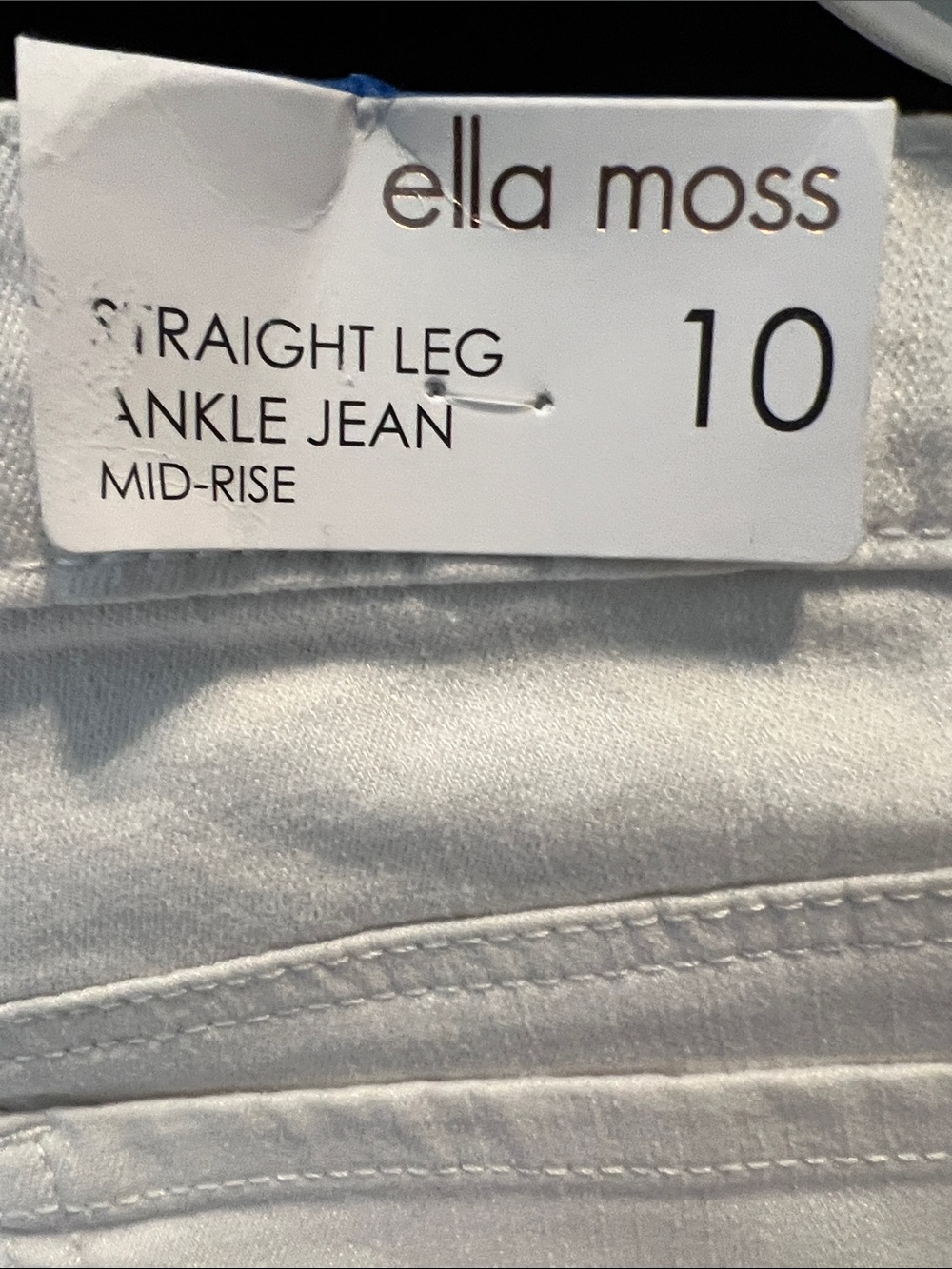 Ella Moss White Straight Leg Ankle Jeans
